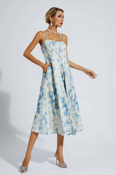Edith Blue Floral Slip Maxi Dress